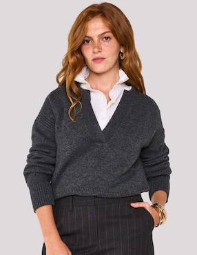 Suéter Maison 123 cuello v para mujer