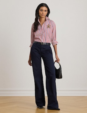 Blusa camisera Lauren Ralph Lauren manga larga para mujer