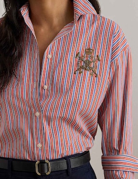Blusa camisera Lauren Ralph Lauren manga larga para mujer