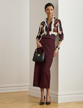 Blusa camisera Lauren Ralph Lauren manga larga para mujer