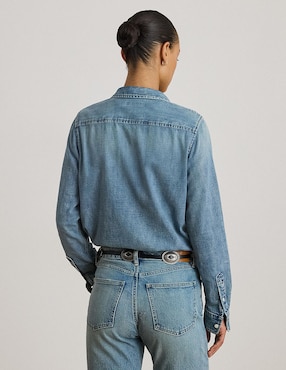 Blusa camisera Lauren Ralph Lauren manga larga para mujer