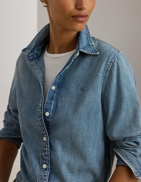Blusa camisera Lauren Ralph Lauren manga larga para mujer