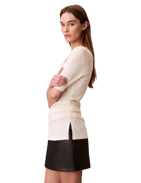 Playera manga 3/4 Calvin Klein cuello redondo para mujer