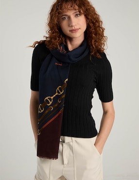 Pashmina Lauren Ralph Lauren con estampado logo de seda para mujer