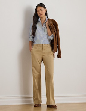 Pantalón chino Lauren Petite acampanado para mujer