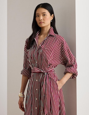 Vestido midi casual Lauren Petite para mujer