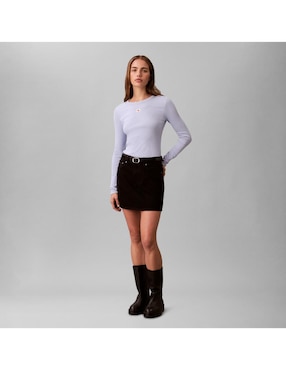 Playera manga larga Calvin Klein Jeans cuello redondo para mujer