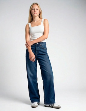 Jeans wide leg cintura media Calvin Klein para mujer