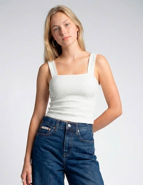 Jeans wide leg cintura media Calvin Klein para mujer