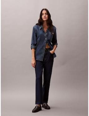 Jeans slim media cintura Calvin Klein 47F749G-GWI para mujer