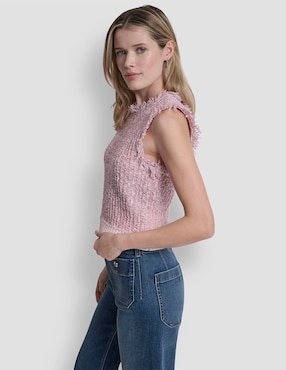 Top DKNY Jeans cuello redondo tirante ancho