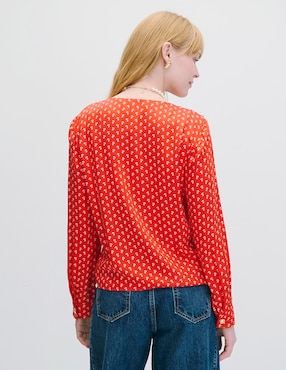 Blusa envolvente manga larga Julio para mujer