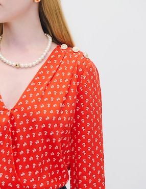 Blusa envolvente manga larga Julio para mujer