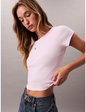 Playera manga corta Calvin Klein cuello redondo para mujer