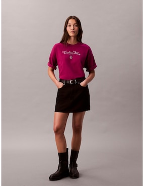 Playera manga al codo Calvin Klein cuello redondo para mujer