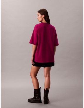 Playera manga al codo Calvin Klein cuello redondo para mujer