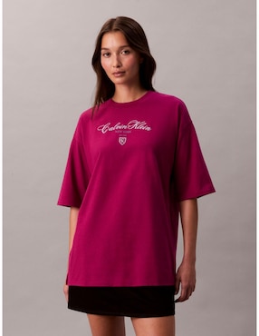Playera manga al codo Calvin Klein cuello redondo para mujer
