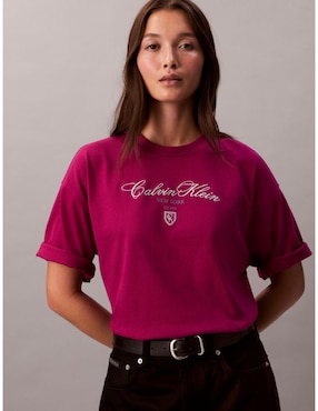 Playera manga al codo Calvin Klein cuello redondo para mujer