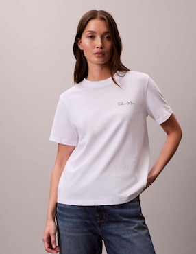 Playera manga corta Calvin Klein cuello redondo para mujer
