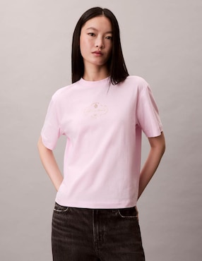 Playera manga corta Calvin Klein cuello redondo para mujer