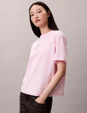 Playera manga corta Calvin Klein cuello redondo para mujer