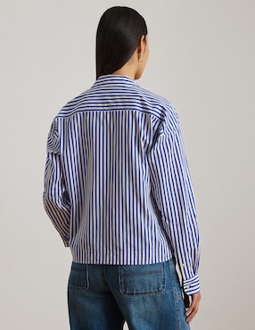 Blusa camisera Lauren Ralph Lauren manga larga para mujer
