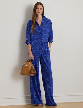 Blusa camisera Lauren Ralph Lauren manga larga para mujer
