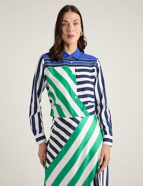 Blusa camisera Lauren Ralph Lauren manga larga para mujer