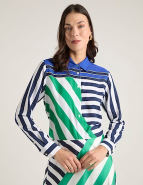 Blusa camisera Lauren Ralph Lauren manga larga para mujer