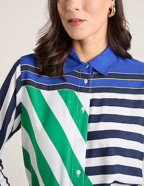 Blusa camisera Lauren Ralph Lauren manga larga para mujer