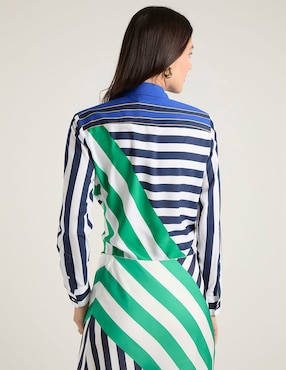 Blusa camisera Lauren Ralph Lauren manga larga para mujer