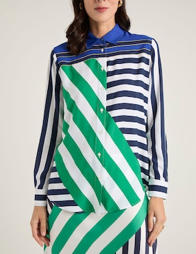 Blusa camisera Lauren Ralph Lauren manga larga para mujer