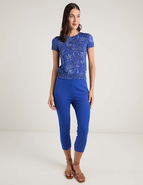 Blusa Lauren Petite manga corta para mujer
