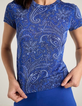 Blusa Lauren Petite manga corta para mujer