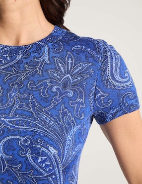 Blusa Lauren Petite manga corta para mujer