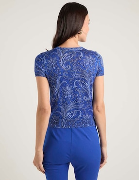 Blusa Lauren Petite manga corta para mujer
