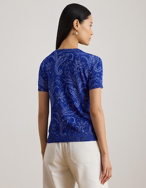 Blusa Lauren Petite manga corta para mujer