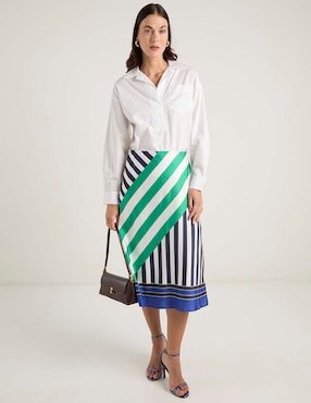 Blusa camisera Lauren Petite manga larga para mujer