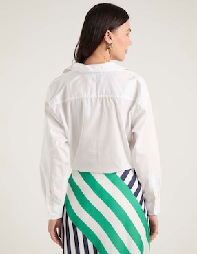 Blusa camisera Lauren Petite manga larga para mujer