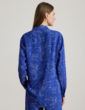 Blusa camisera Lauren Plus manga larga para mujer