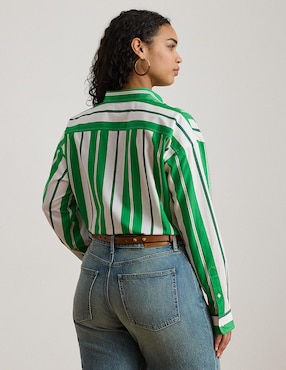 Blusa camisera Lauren Plus manga larga para mujer