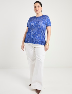 Blusa Lauren Plus manga corta para mujer