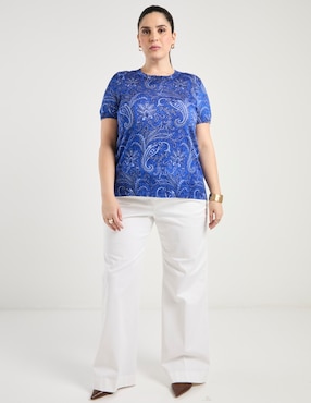 Blusa Lauren Plus manga corta para mujer
