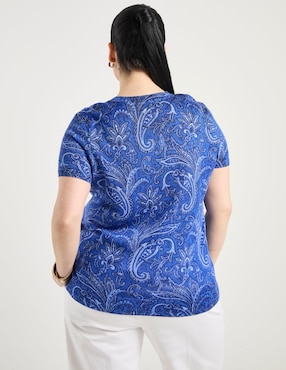 Blusa Lauren Plus manga corta para mujer
