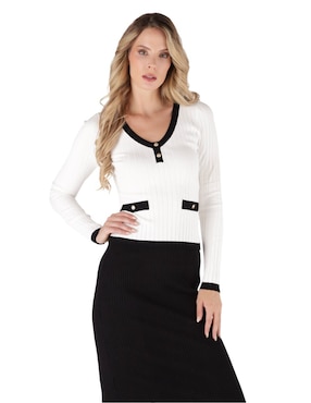 Suéter Guess cuello henley para mujer