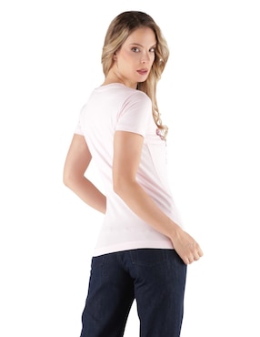 Playera manga corta Guess cuello redondo para mujer