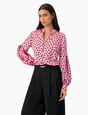 Blusa camisera Ivonne manga larga para mujer