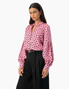 Blusa camisera Ivonne manga larga para mujer