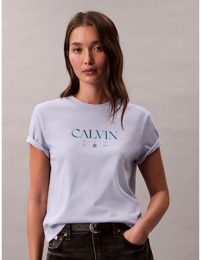 Playera manga corta Calvin Klein cuello redondo para mujer