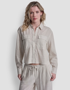 Blusa camisera Dkny Jeans manga larga para mujer